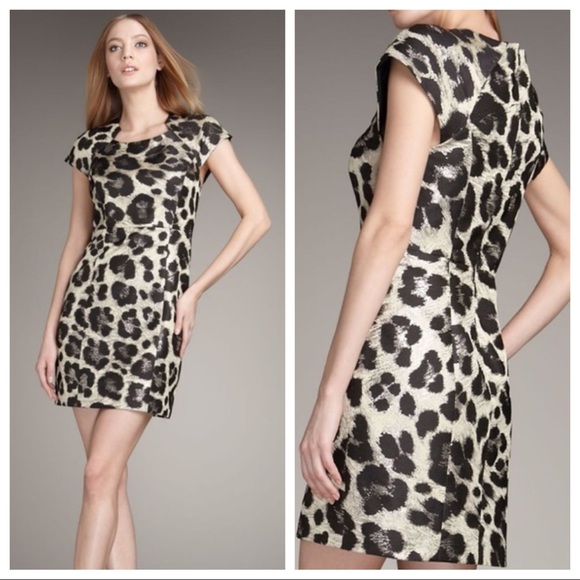 Tibi Dresses & Skirts - Tibi New York Metallic Leopard Sheath Dress Sz 6